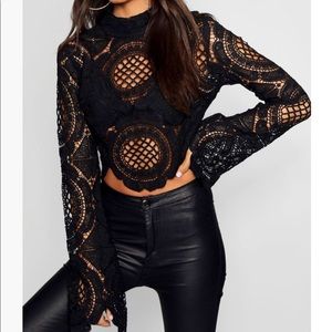 NEW : Turtle Neck Crochet Lace Crop - Never Worn